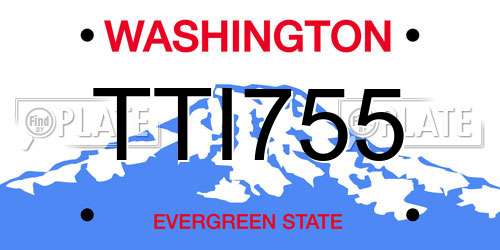 TTI755 Washington License Plate
