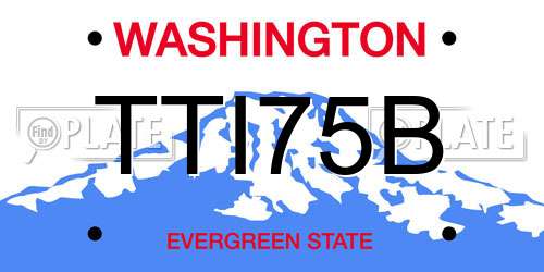 TTI75B Washington License Plate