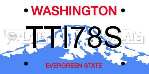 TTI78S Washington License Plate