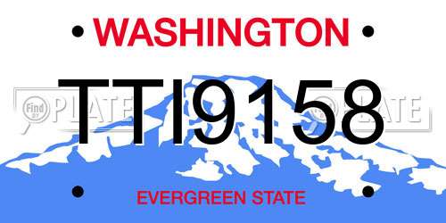 TTI9158 Washington License Plate