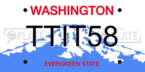 TTIT58 Washington License Plate