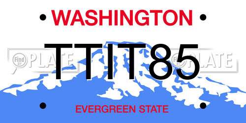 TTIT85 Washington License Plate