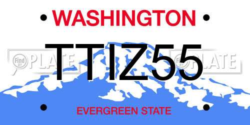 TTIZ55 Washington License Plate