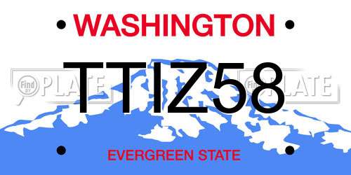 TTIZ58 Washington License Plate