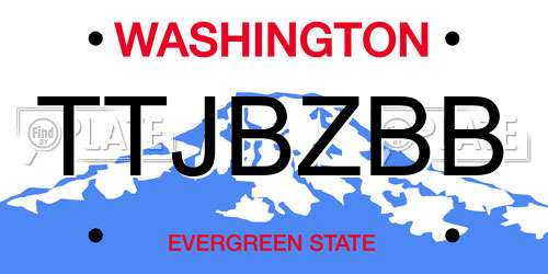 TTJBZBB Washington License Plate