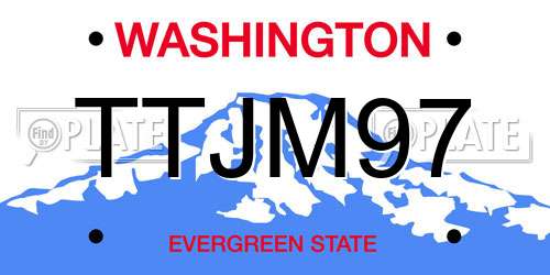 TTJM97 Washington License Plate