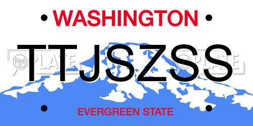 TTJSZSS Washington License Plate