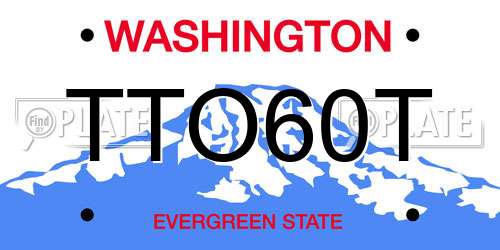 TTO60T Washington License Plate
