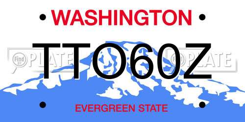 TTO60Z Washington License Plate