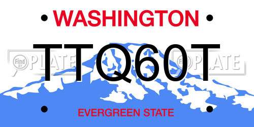 TTQ60T Washington License Plate