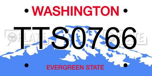 TTS0766 Washington License Plate