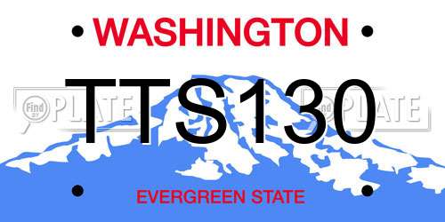 TTS130 Washington License Plate