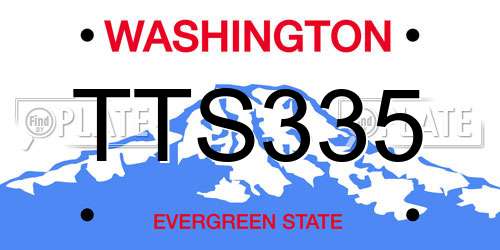 TTS335 Washington License Plate