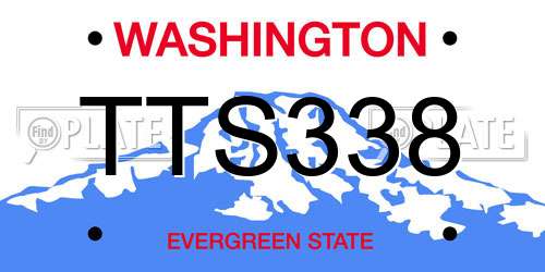TTS338 Washington License Plate