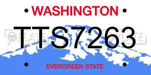 TTS7263 Washington License Plate