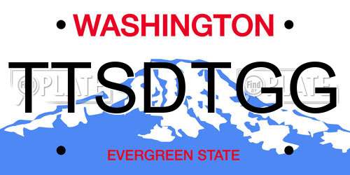 TTSDTGG Washington License Plate