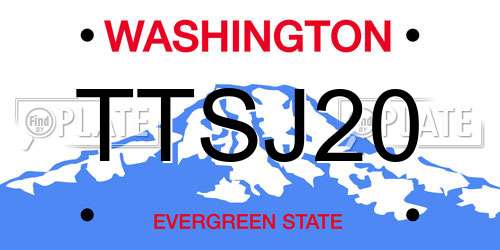 TTSJ20 Washington License Plate