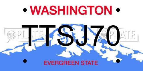 TTSJ70 Washington License Plate