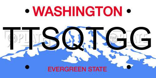 TTSQTGG Washington License Plate