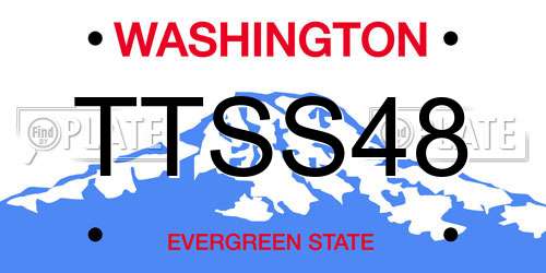 TTSS48 Washington License Plate