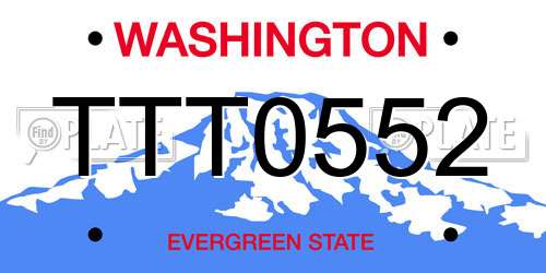 TTT0552 Washington License Plate