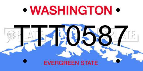 TTT0587 Washington License Plate