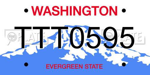 TTT0595 Washington License Plate
