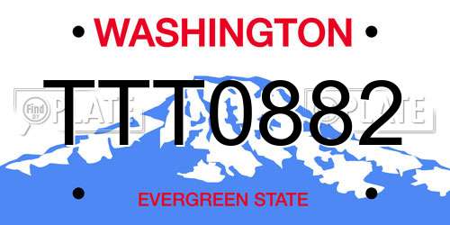 TTT0882 Washington License Plate