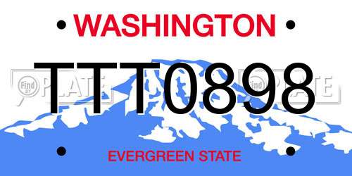 TTT0898 Washington License Plate