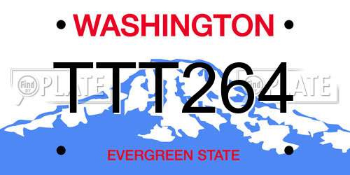 TTT264 Washington License Plate