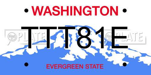 TTT81E Washington License Plate