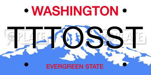 TTTOSST Washington License Plate
