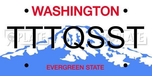 TTTQSST Washington License Plate