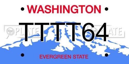 TTTT64 Washington License Plate