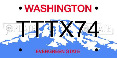 TTTX74 Washington License Plate