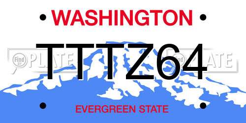 TTTZ64 Washington License Plate
