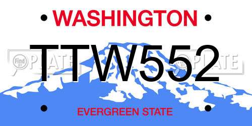 TTW552 Washington License Plate