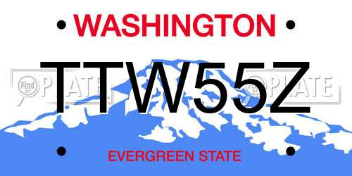 TTW55Z Washington License Plate