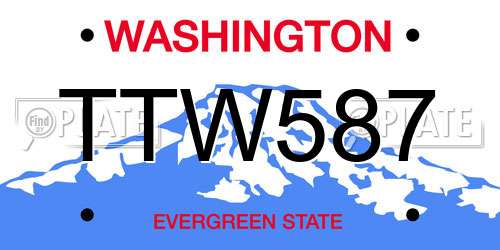 TTW587 Washington License Plate