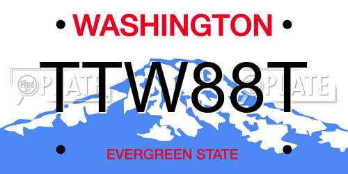 TTW88T Washington License Plate
