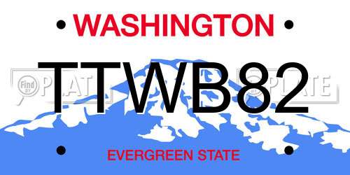 TTWB82 Washington License Plate
