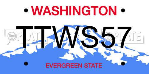 TTWS57 Washington License Plate