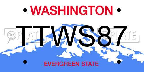TTWS87 Washington License Plate