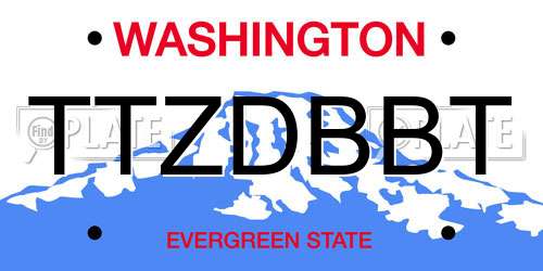 TTZDBBT Washington License Plate