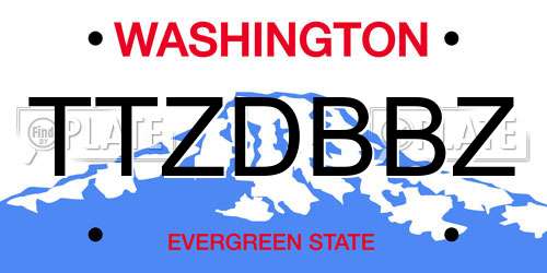 TTZDBBZ Washington License Plate