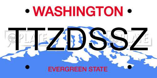 TTZDSSZ Washington License Plate