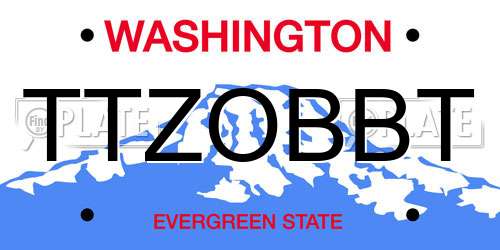 TTZOBBT Washington License Plate