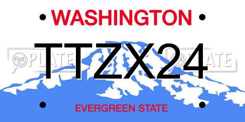 TTZX24 Washington License Plate