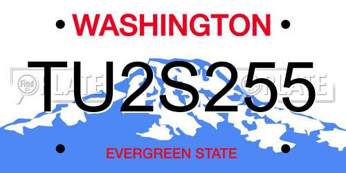 TU2S255 Washington License Plate