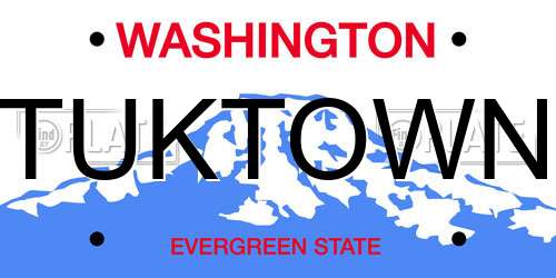 TUKTOWN Washington License Plate